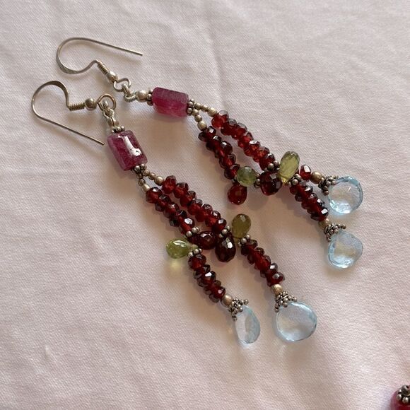 Beaded crystal necklace with matching earrings - Picture 4 of 5